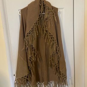 Tan Fringe vest